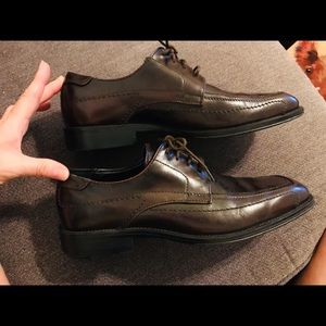 Men’s Alfani Brown Leather Dress Shoe Sz 11